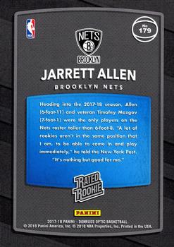 2017-18 Donruss Optic - Rated Rookie Shock #179 Jarrett Allen Back