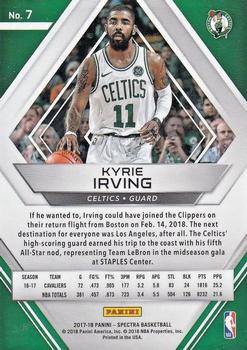 2017-18 Panini Spectra #7 Kyrie Irving Back