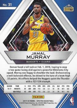 2017-18 Panini Spectra #31 Jamal Murray Back