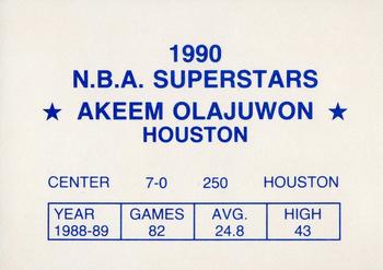 1990 N.B.A. Superstars (Blue Back) (unlicensed) #NNO Akeem Olajuwon Back