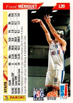 1994-95 Panini LNB (France) #120 Franck Meriguet Back