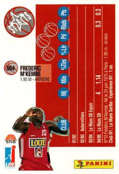 1995-96 Panini LNB (France) #64 Frederic M'Kembe Back