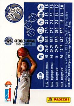 1995-96 Panini LNB (France) #127 Georges Adams Back