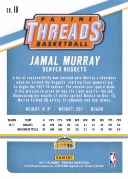 2017-18 Panini Threads #10 Jamal Murray Back