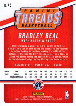 2017-18 Panini Threads #43 Bradley Beal Back