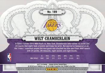 2017-18 Panini Crown Royale #189 Wilt Chamberlain Back