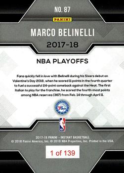 2017-18 Panini Instant NBA Playoffs #87 Marco Belinelli Back