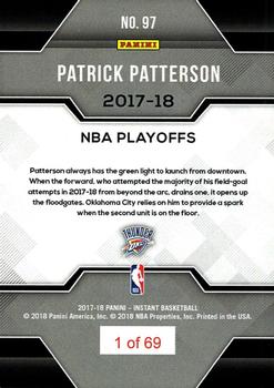 2017-18 Panini Instant NBA Playoffs #97 Patrick Patterson Back
