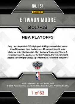 2017-18 Panini Instant NBA Playoffs #154 E'Twaun Moore Back