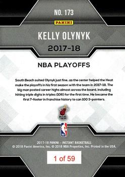 2017-18 Panini Instant NBA Playoffs #173 Kelly Olynyk Back