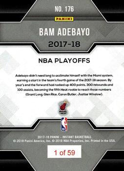 2017-18 Panini Instant NBA Playoffs #176 Bam Adebayo Back