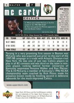 1998-99 UD Choice Preview #9 Walter McCarty Back