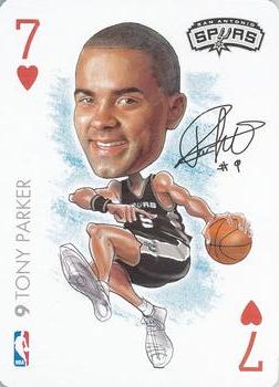 2004-05 All Pro Deal NBA Sports Playing Cards #7♥ Tony Parker Front