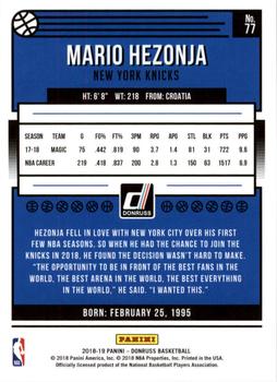 2018-19 Donruss #77 Mario Hezonja Back