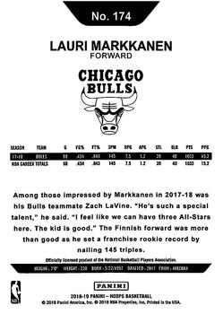 2018-19 Hoops Winter #174 Lauri Markkanen Back