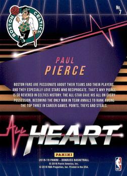 2018-19 Donruss - All Heart #7 Paul Pierce Back