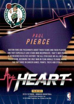 2018-19 Donruss - All Heart Press Proof #7 Paul Pierce Back