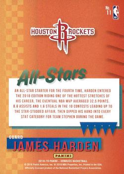 2018-19 Donruss - All-Stars #11 James Harden Back
