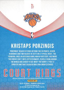 2018-19 Donruss - Court Kings #37 Kristaps Porzingis Back