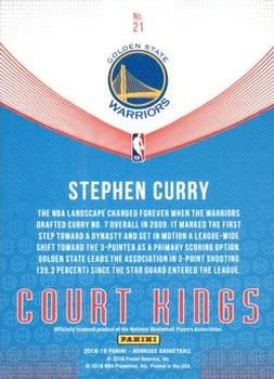 2018-19 Donruss - Court Kings Press Proof #21 Stephen Curry Back