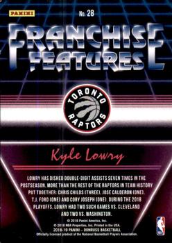 2018-19 Donruss - Franchise Features Holo Red Laser #28 Kyle Lowry Back