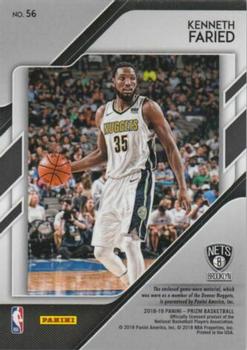 2018-19 Panini Prizm - Sensational Swatches #56 Kenneth Faried Back