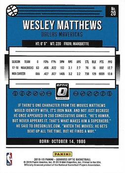 2018-19 Donruss Optic #20 Wesley Matthews Back
