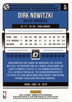 2018-19 Donruss Optic #40 Dirk Nowitzki Back
