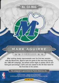 2018-19 Panini Crown Royale - Crown Autographs #CA-MAG Mark Aguirre Back