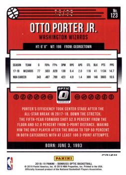 2018-19 Donruss Optic - Fast Break Purple #123 Otto Porter Jr. Back