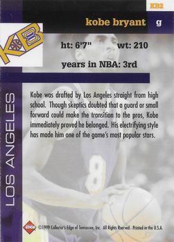 1999 Collector's Edge - KB8 #KB2 Kobe Bryant Back