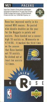 1996-97 Collector's Choice - Mini-Cards Gold #M21 Jalen Rose Back