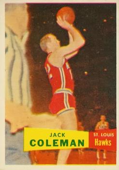 1957-58 Topps #70 Jack Coleman Front