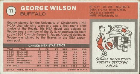 1970-71 Topps #11 George Wilson Back