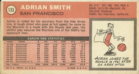 1970-71 Topps #133 Adrian Smith Back