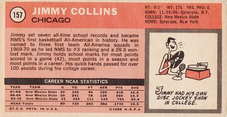 1970-71 Topps #157 Jimmy Collins Back