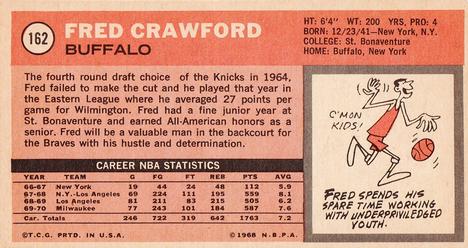 1970-71 Topps #162 Fred Crawford Back