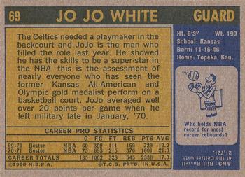 1971-72 Topps #69 Jo Jo White Back