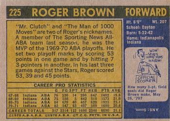 1971-72 Topps #225 Roger Brown Back