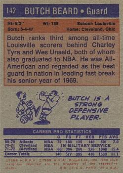 1972-73 Topps #142 Butch Beard Back
