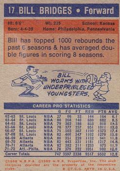 1972-73 Topps #17 Bill Bridges Back