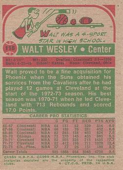 1973-74 Topps #118 Walt Wesley Back