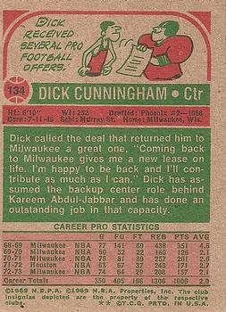 1973-74 Topps #134 Dick Cunningham Back