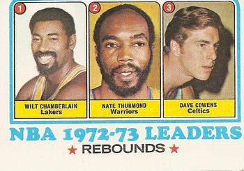 1973-74 Topps #157 Wilt Chamberlain / Nate Thurmond / Dave Cowens Front