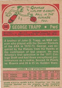 1973-74 Topps #22 George Trapp Back