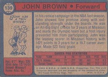 1974-75 Topps #139 John Brown Back