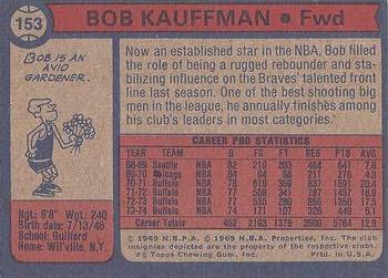 1974-75 Topps #153 Bob Kauffman Back