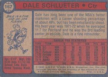 1974-75 Topps #167 Dale Schlueter Back