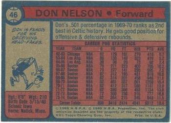 1974-75 Topps #46 Don Nelson Back