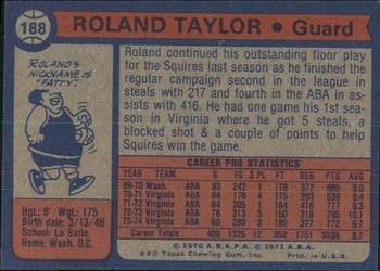 1974-75 Topps #188 Roland Taylor Back